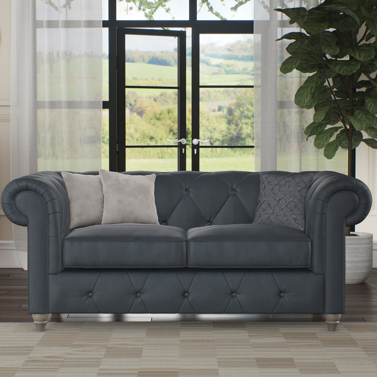 Everett Leather 2 Seater Sofa