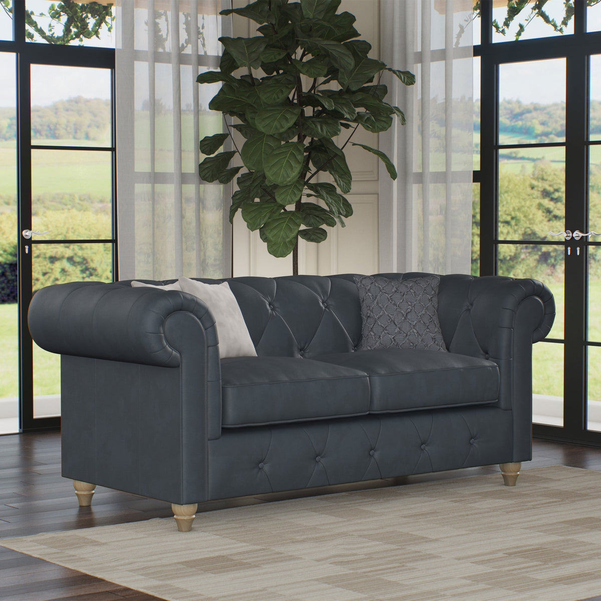 Everett Leather 2 Seater Sofa