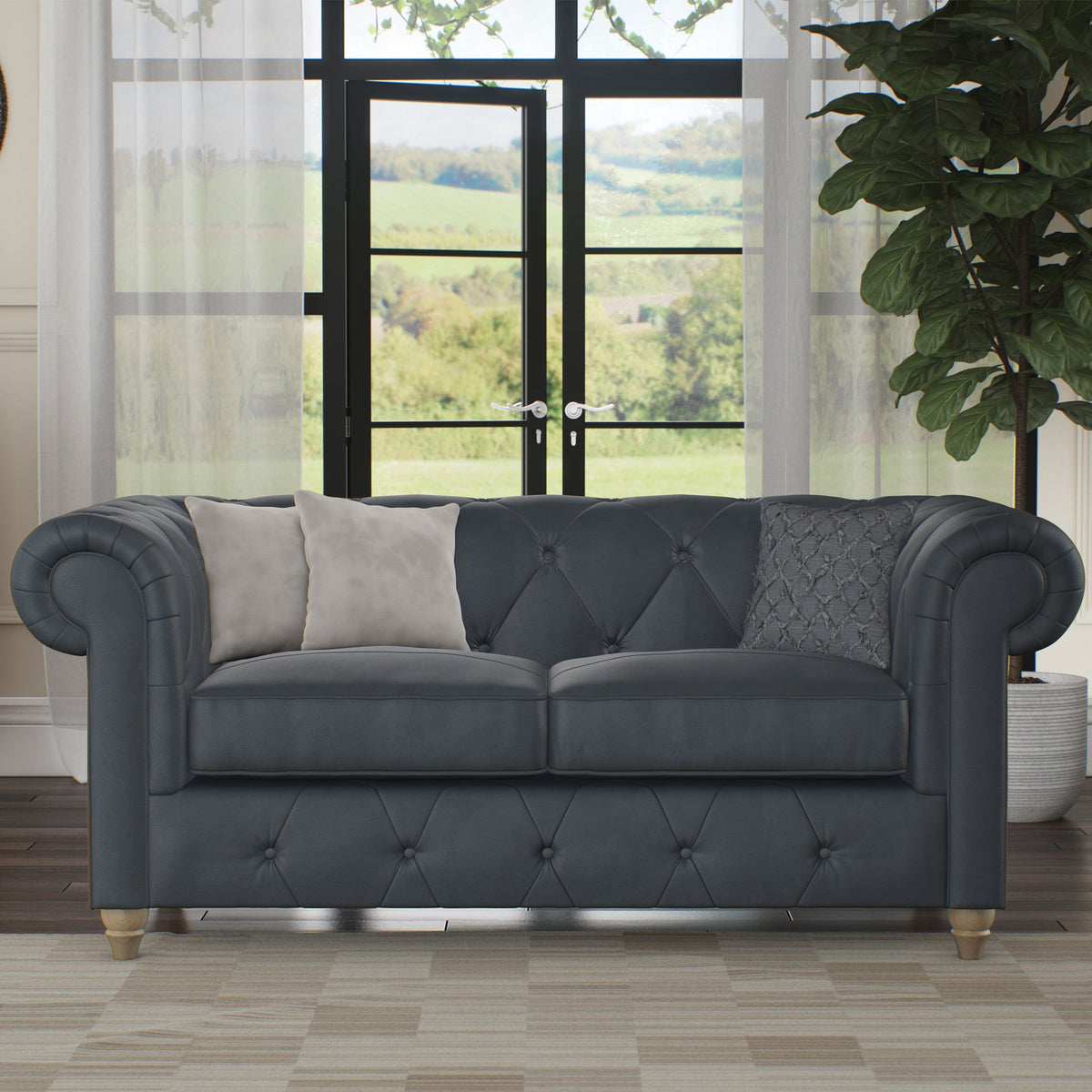 Everett Leather 2 Seater Sofa