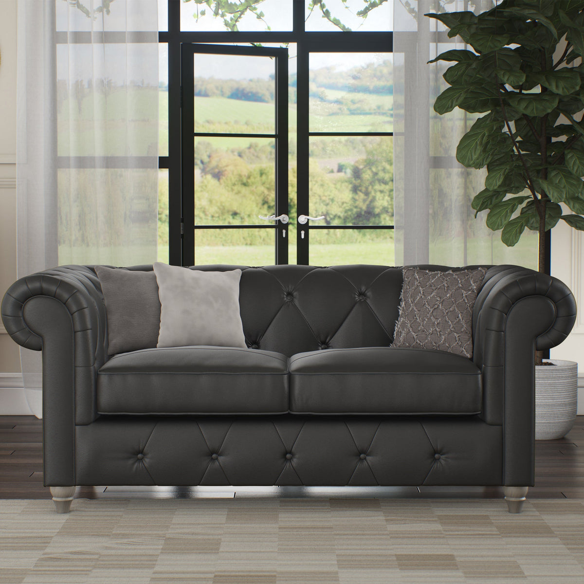 Everett Leather 2 Seater Sofa
