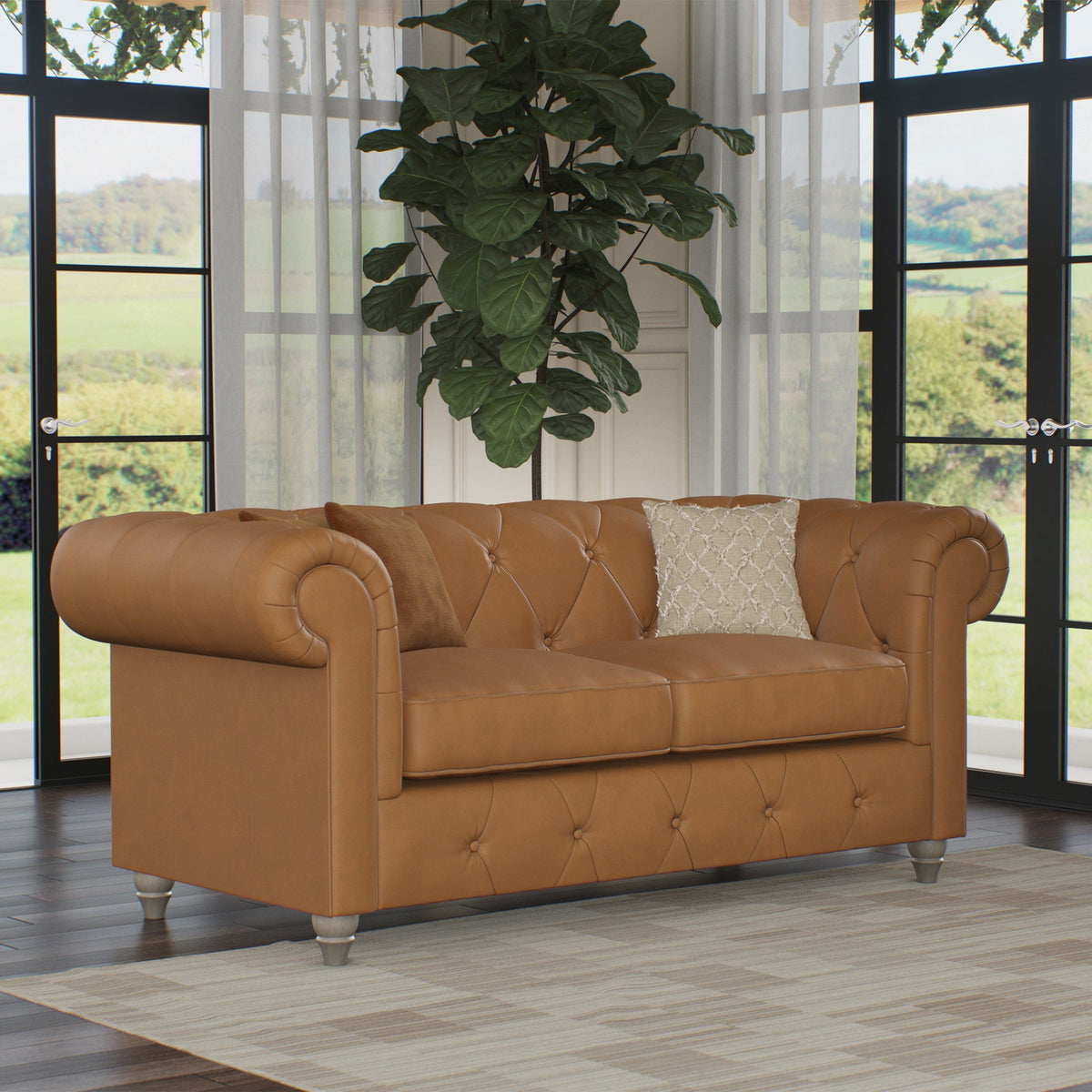 Everett Leather 2 Seater Sofa