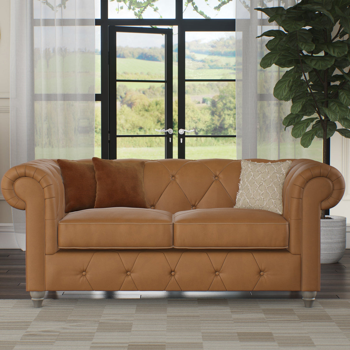 Everett Leather 2 Seater Sofa