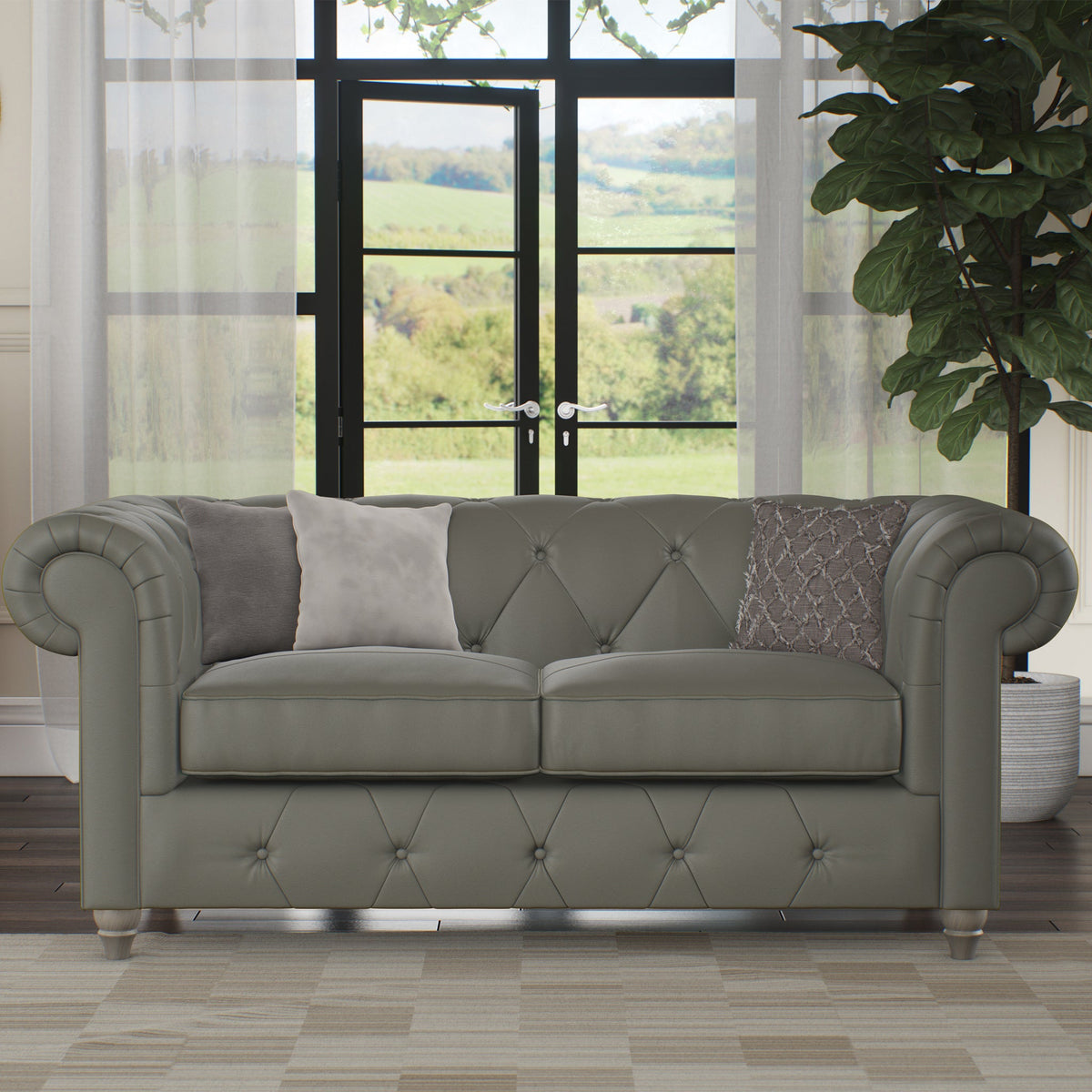 Everett Leather 2 Seater Sofa