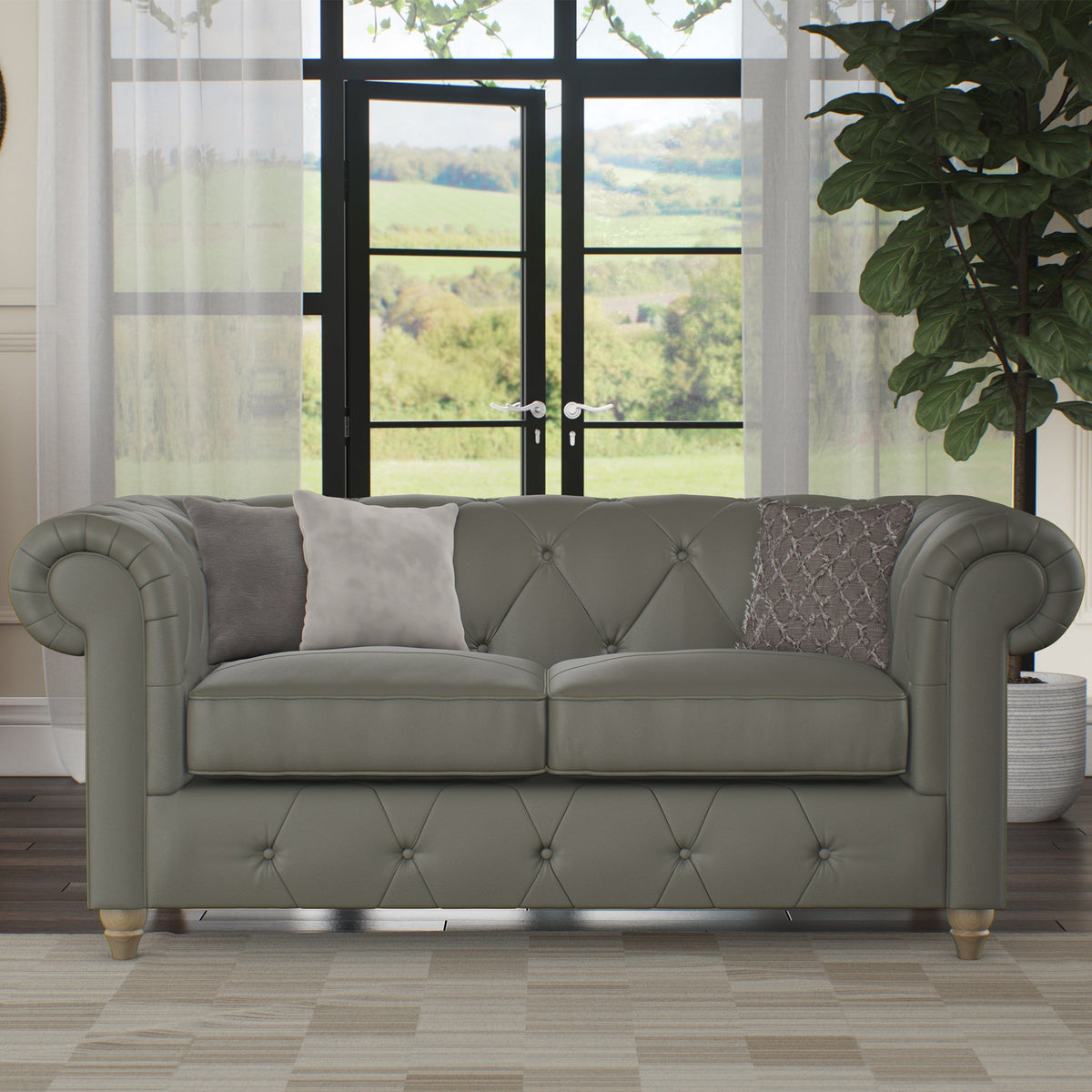 Everett Leather 2 Seater Sofa