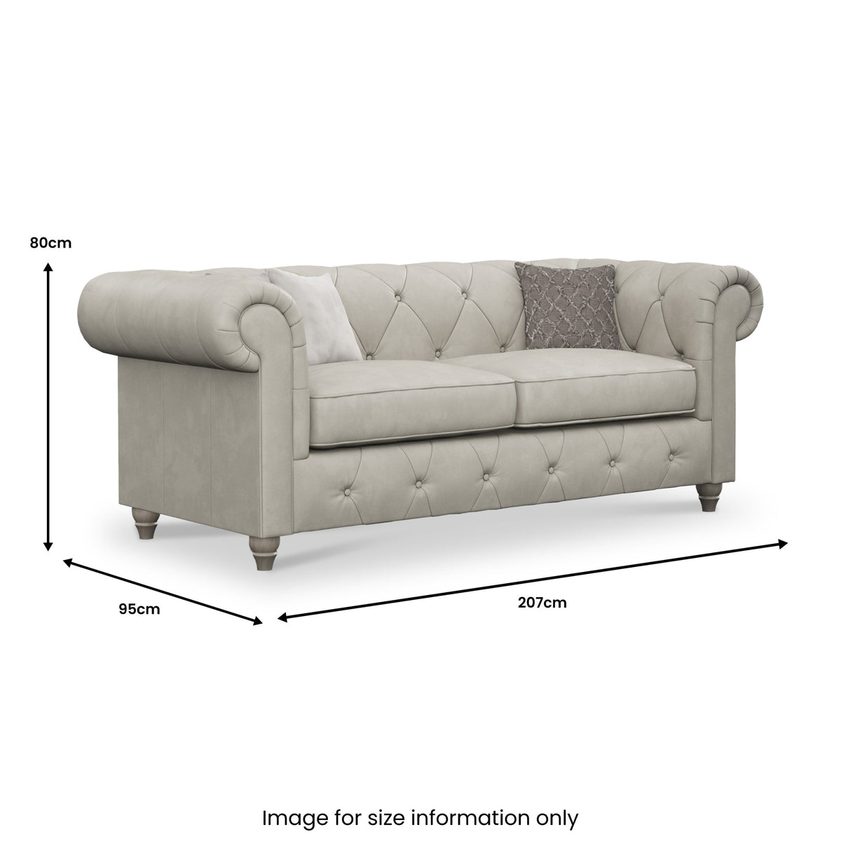 Everett Leather 3 Seater Sofa