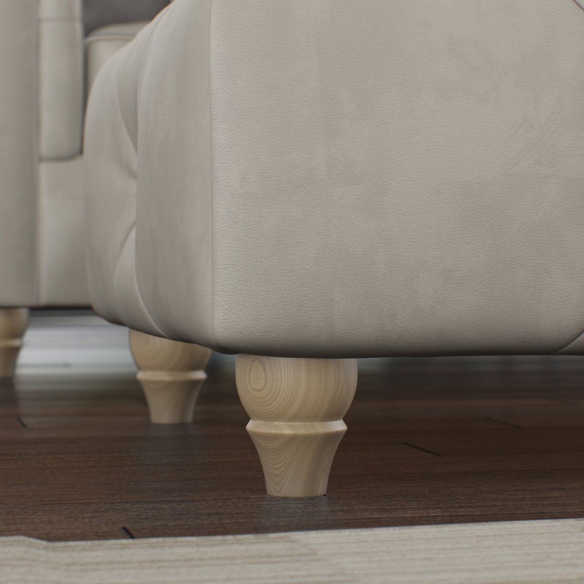 Everett Leather Button Top Footstool