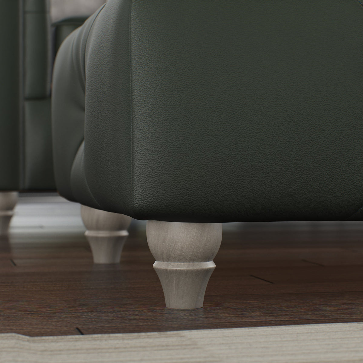 Everett Leather Button Top Footstool
