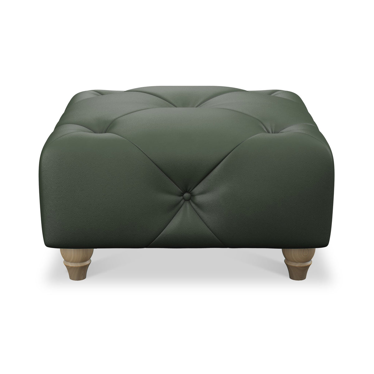 Everett Leather Button Top Footstool