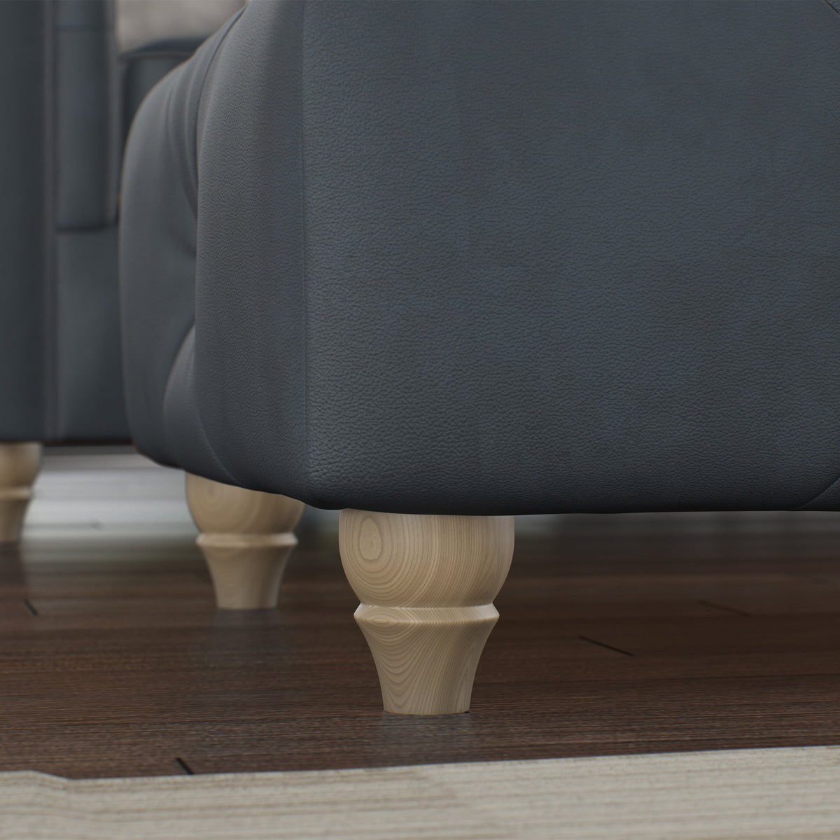 Everett Leather Button Top Footstool