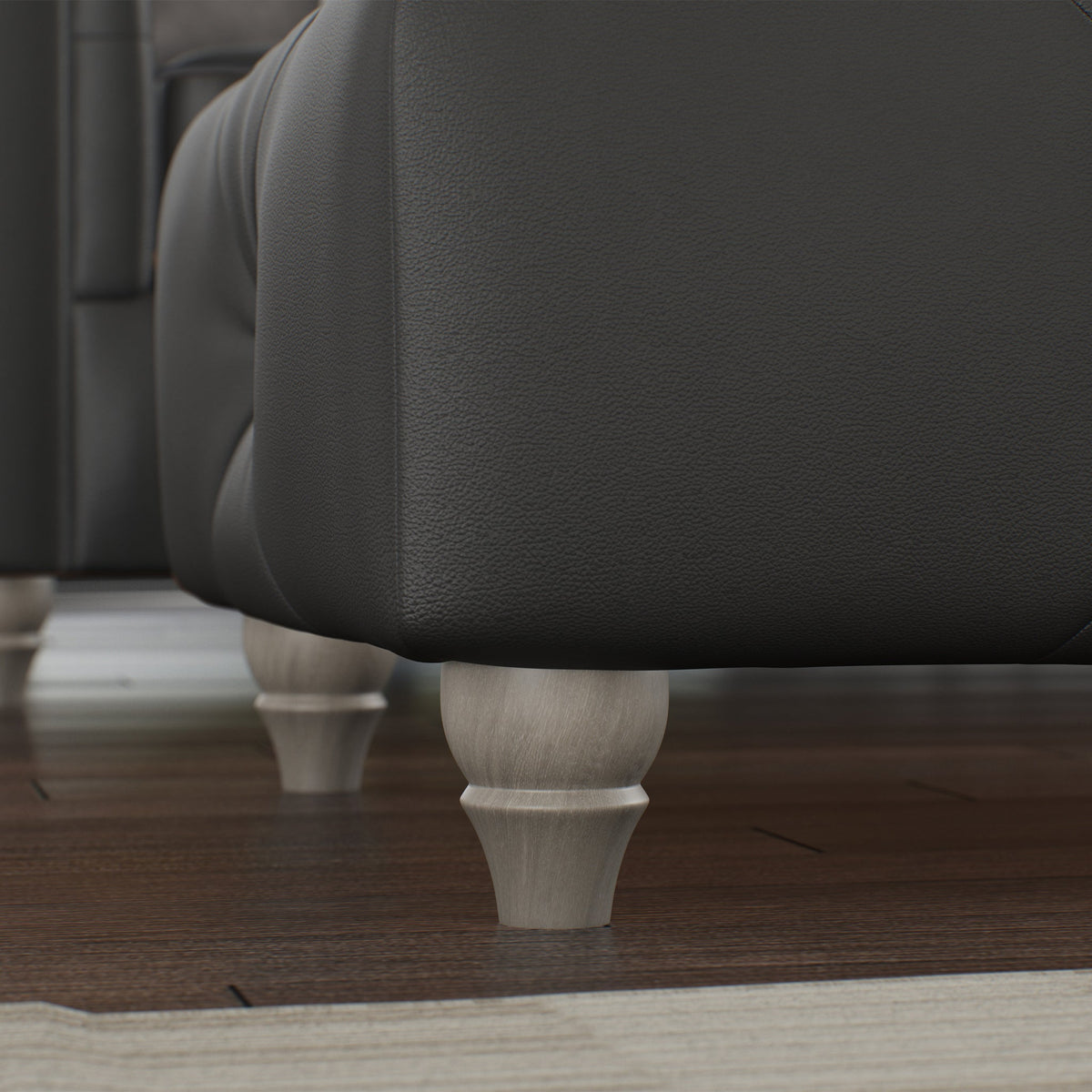 Everett Leather Button Top Footstool