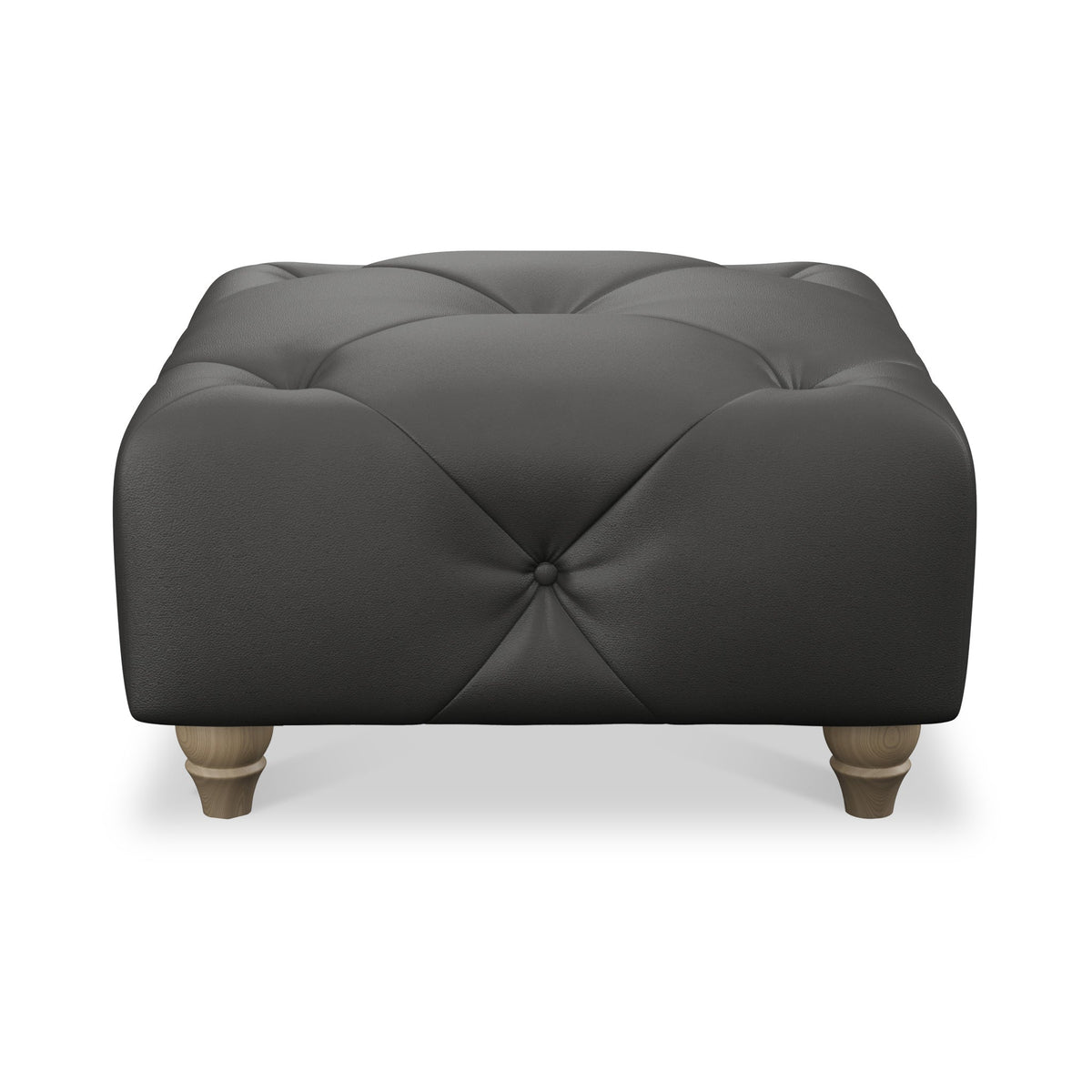 Everett Leather Button Top Footstool