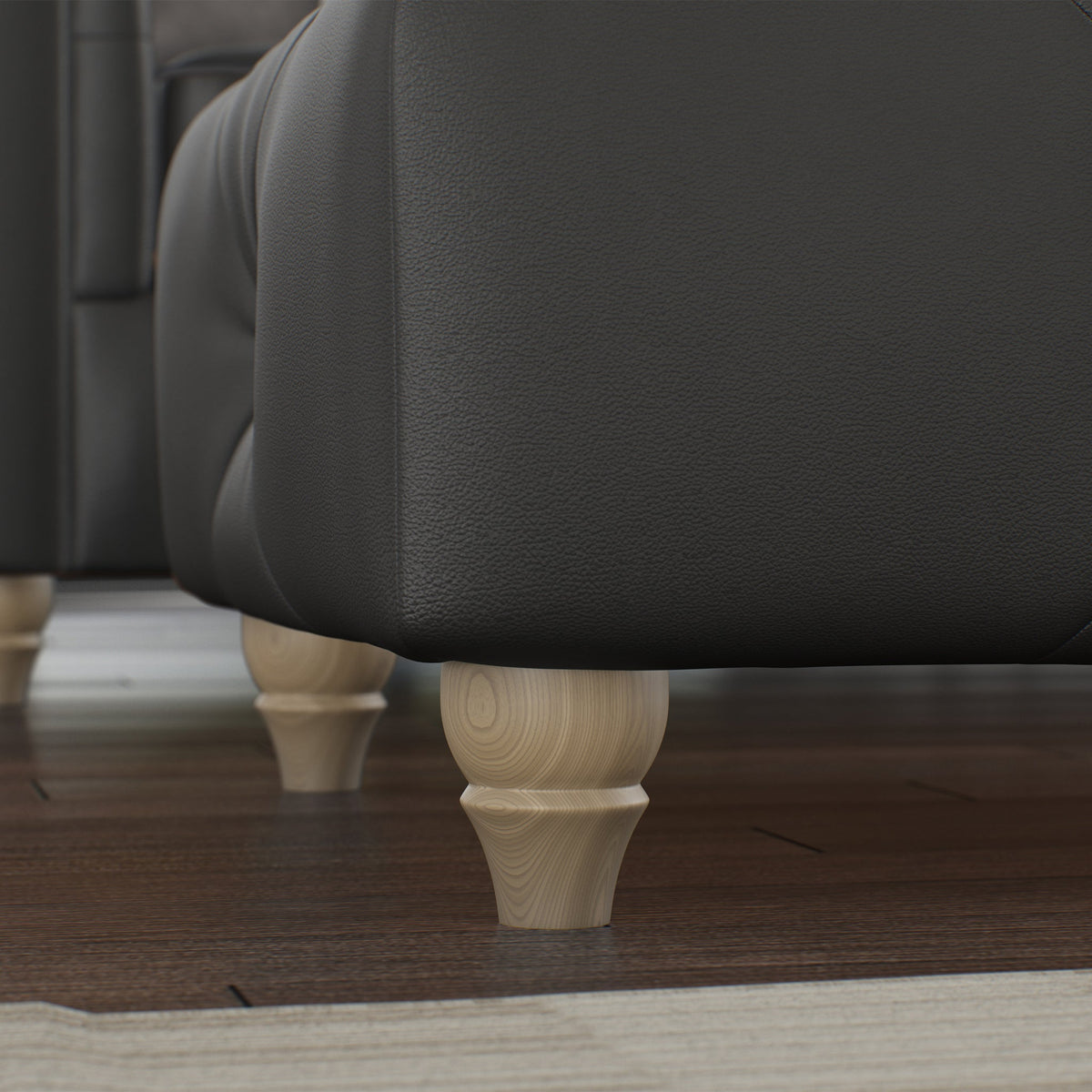 Everett Leather Button Top Footstool