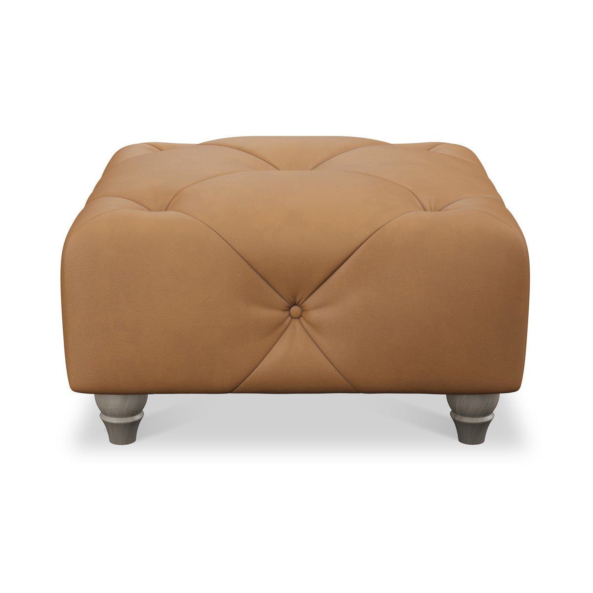 Everett Leather Button Top Footstool