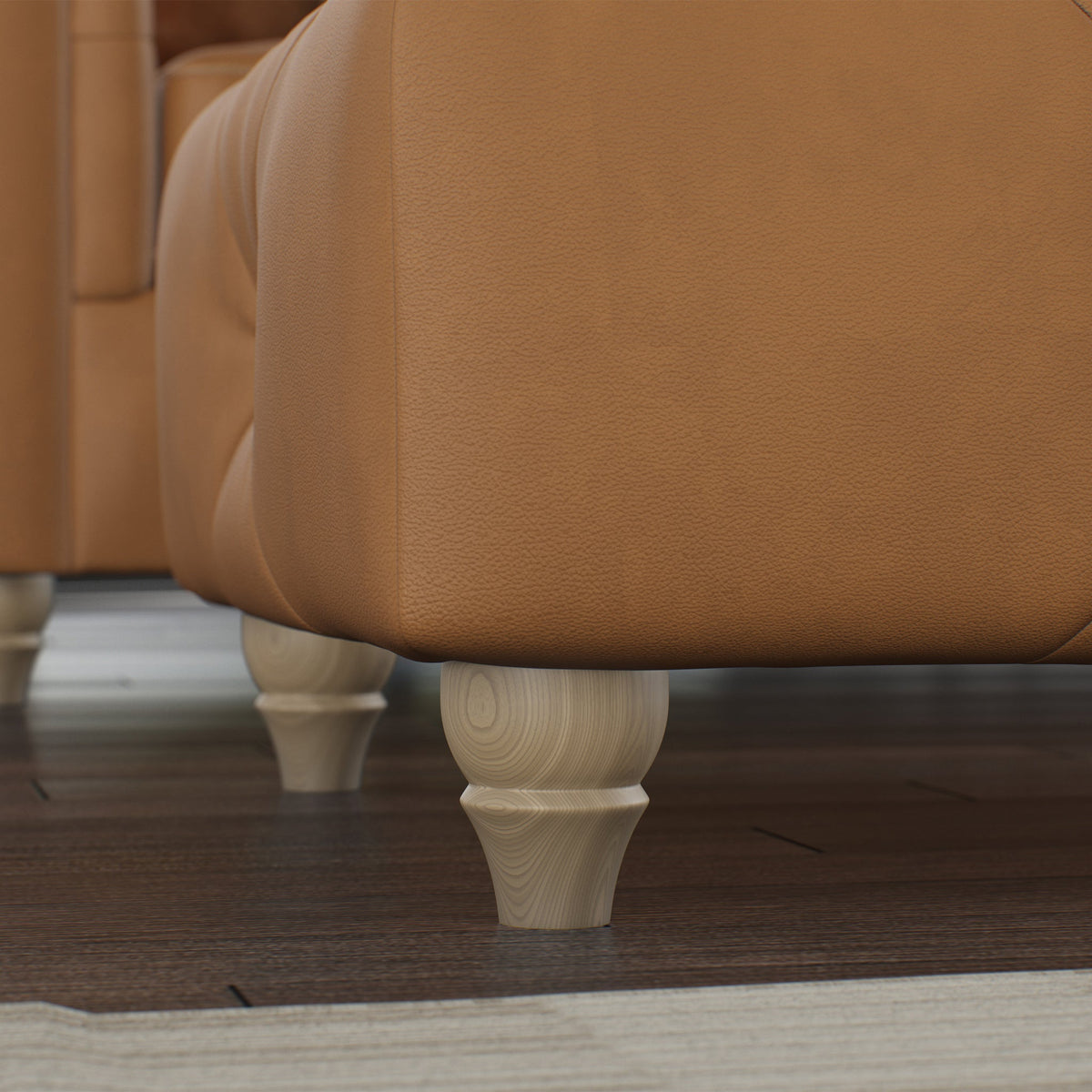 Everett Leather Button Top Footstool