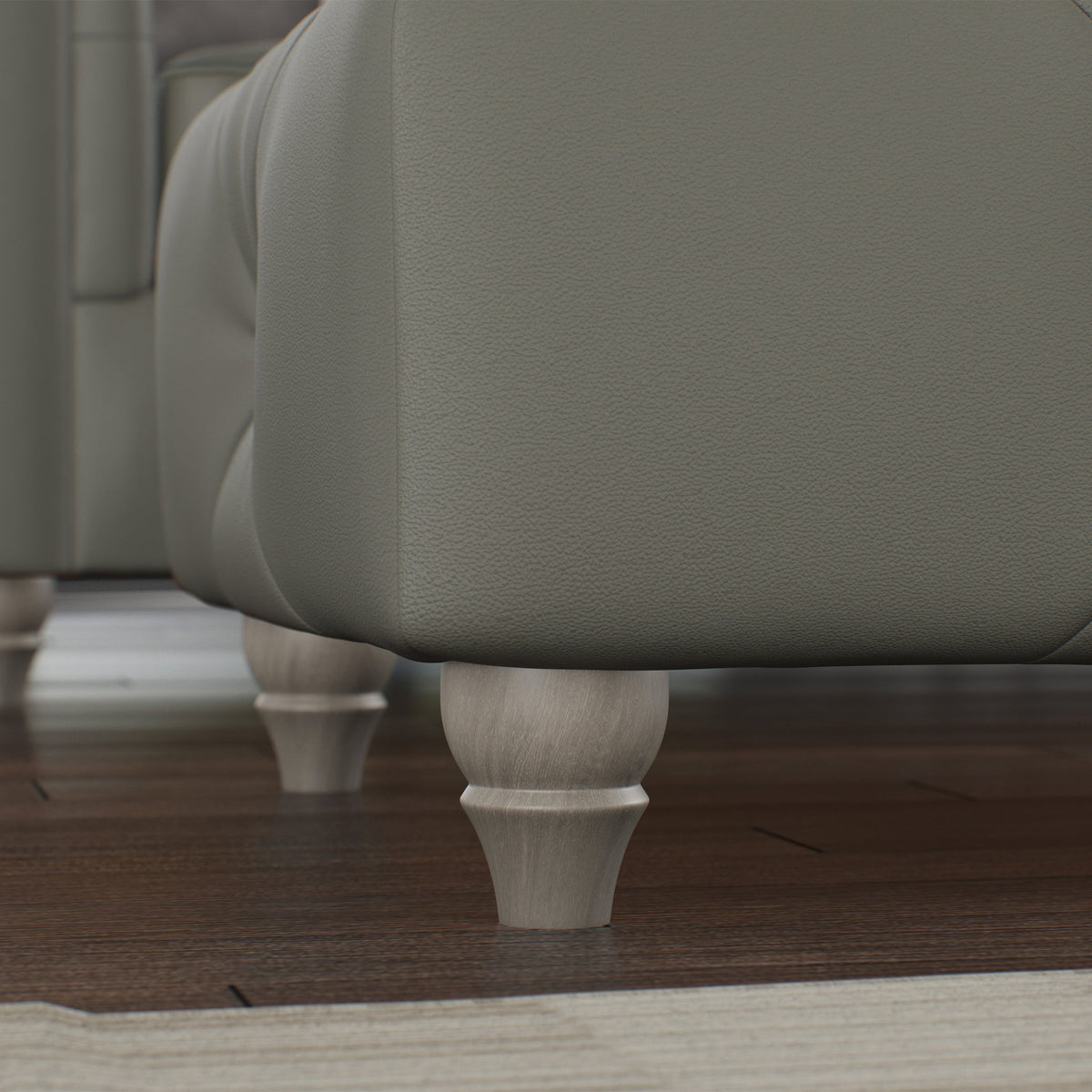 Everett Leather Button Top Footstool