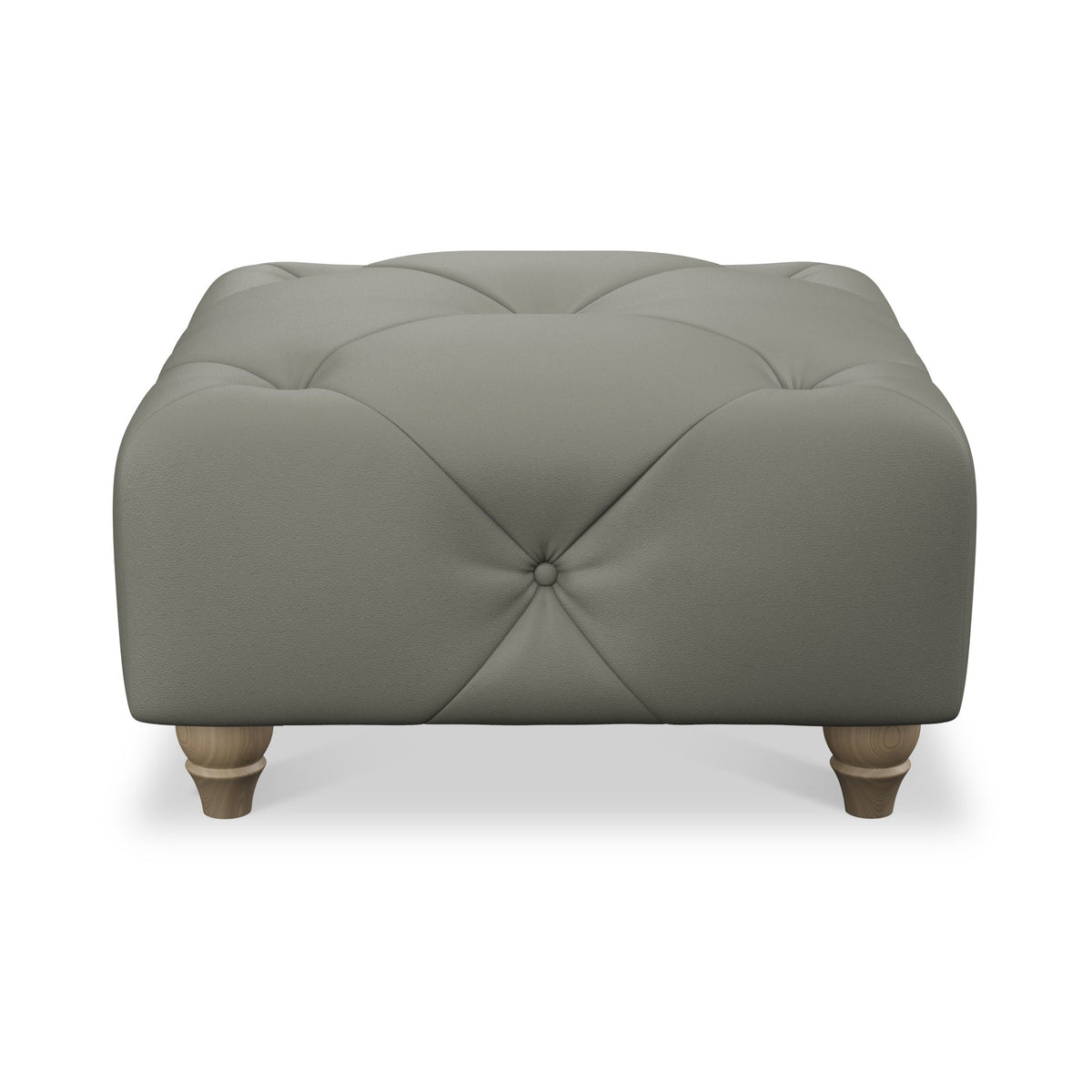 Everett Leather Button Top Footstool