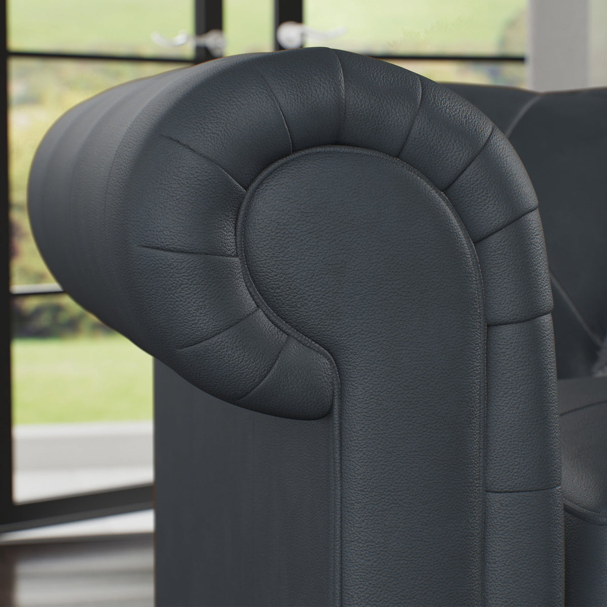 Everett Leather Snuggler Chair