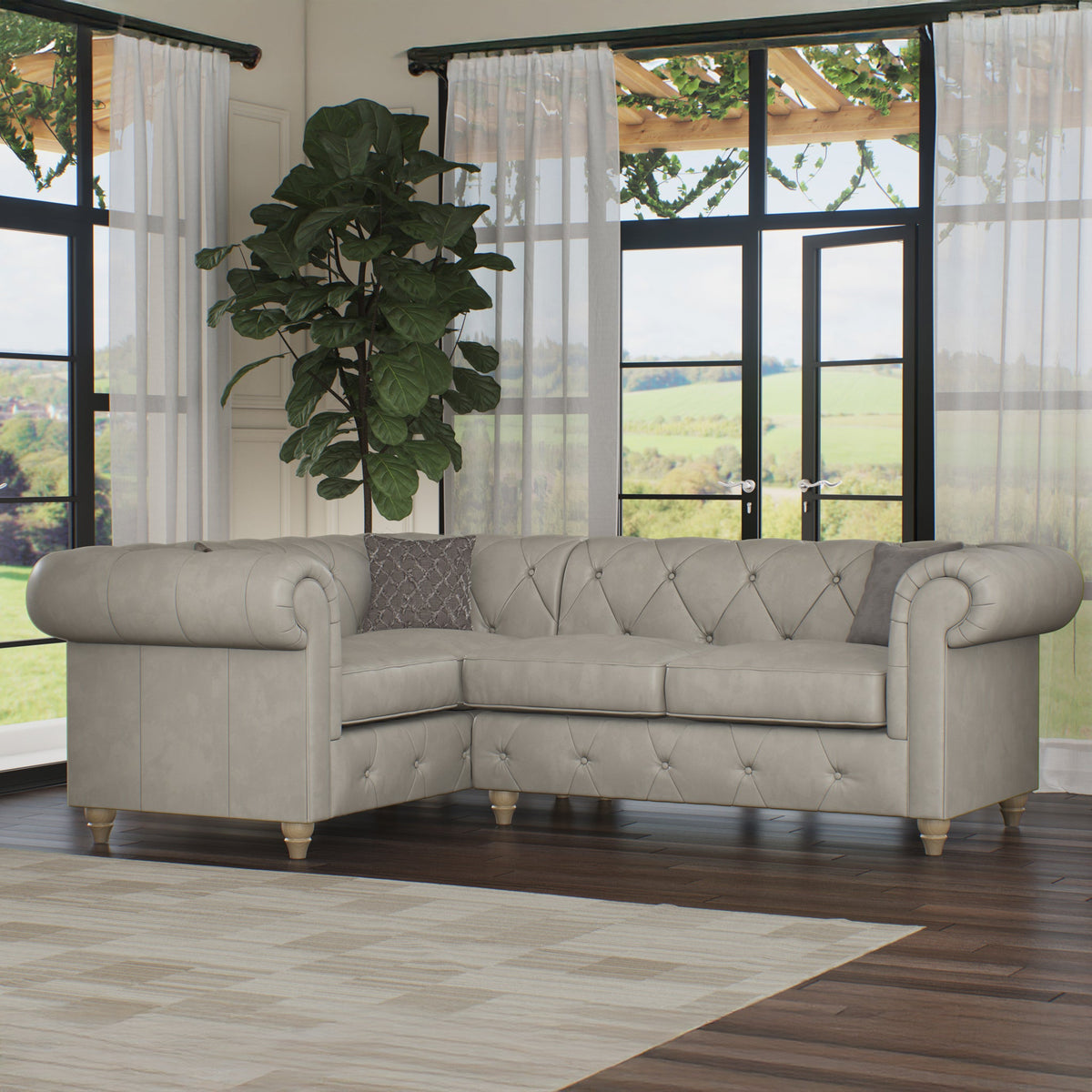 Everett Leather Corner Sofa