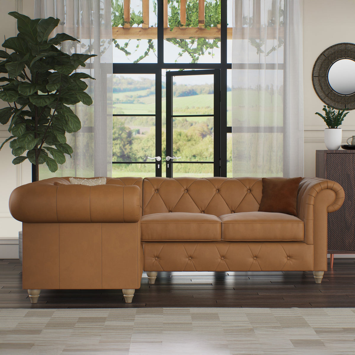Everett Leather Corner Sofa