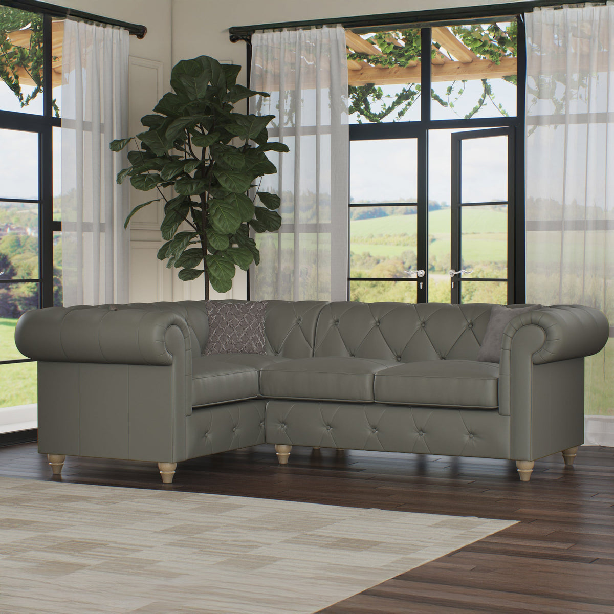 Everett Leather Corner Sofa