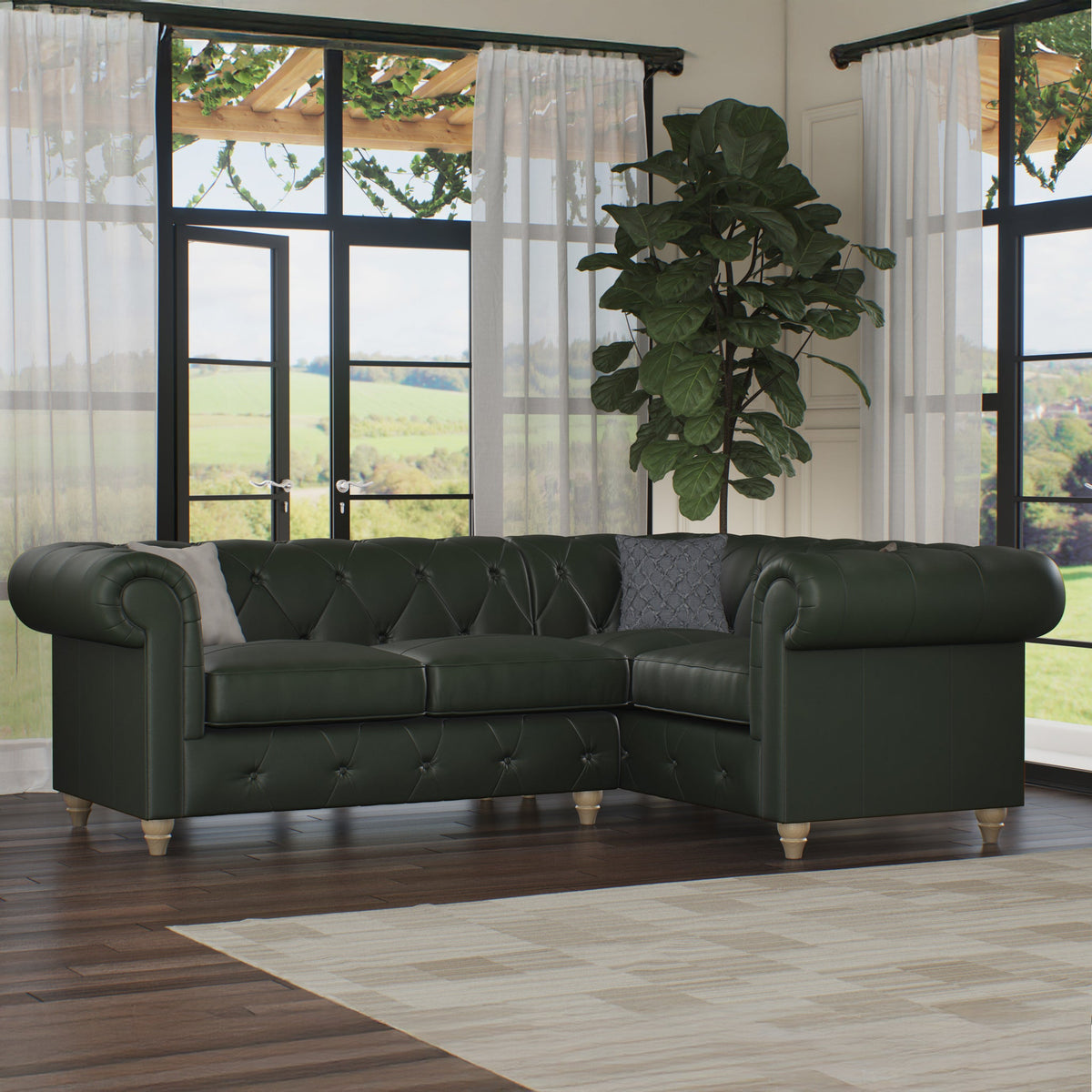 Everett Leather Corner Sofa