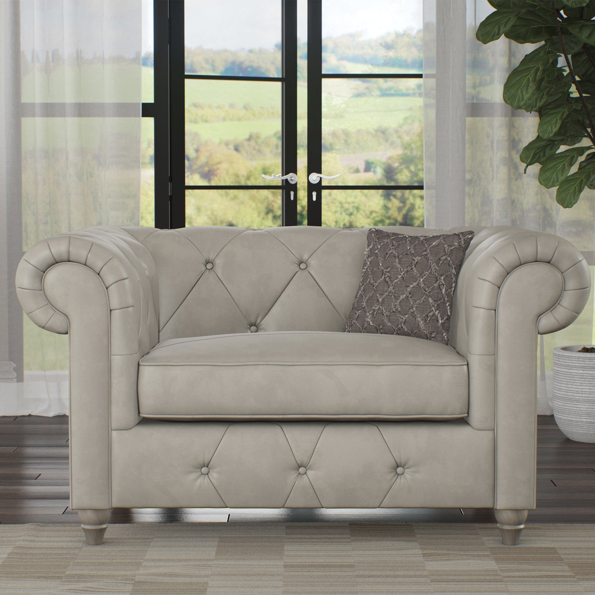 Everett Leather Snuggler Chair