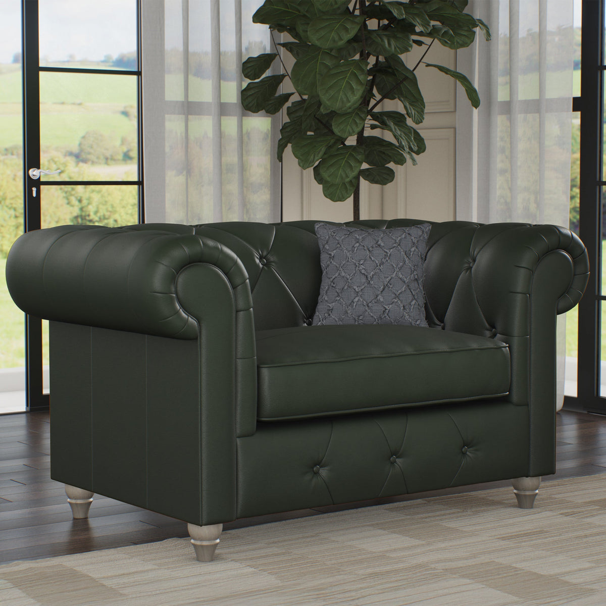 Everett Leather Snuggler Chair