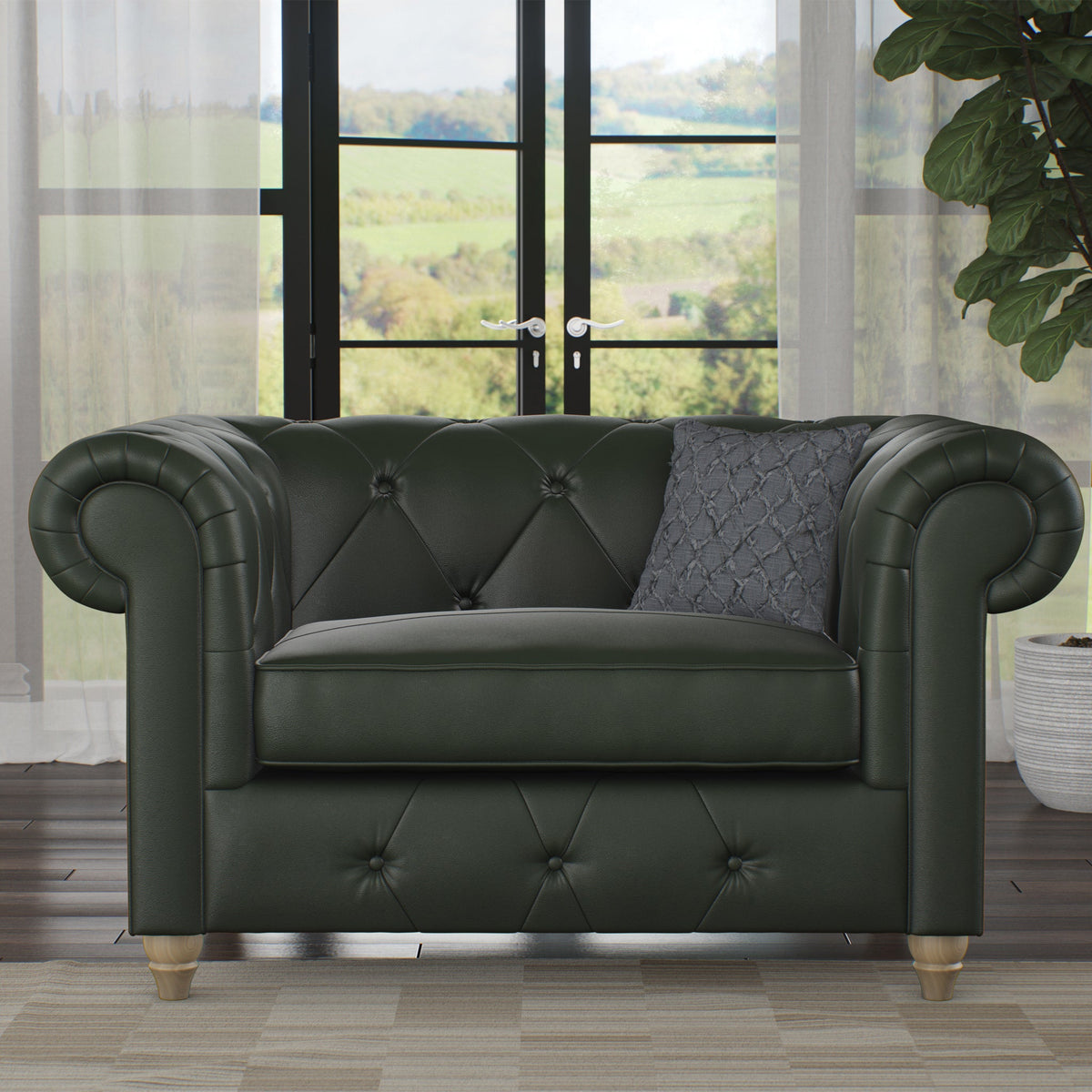 Everett Leather Snuggler Chair
