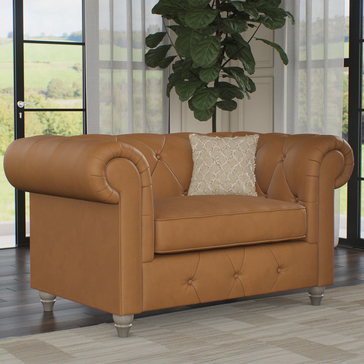 Everett Leather Snuggler Chair