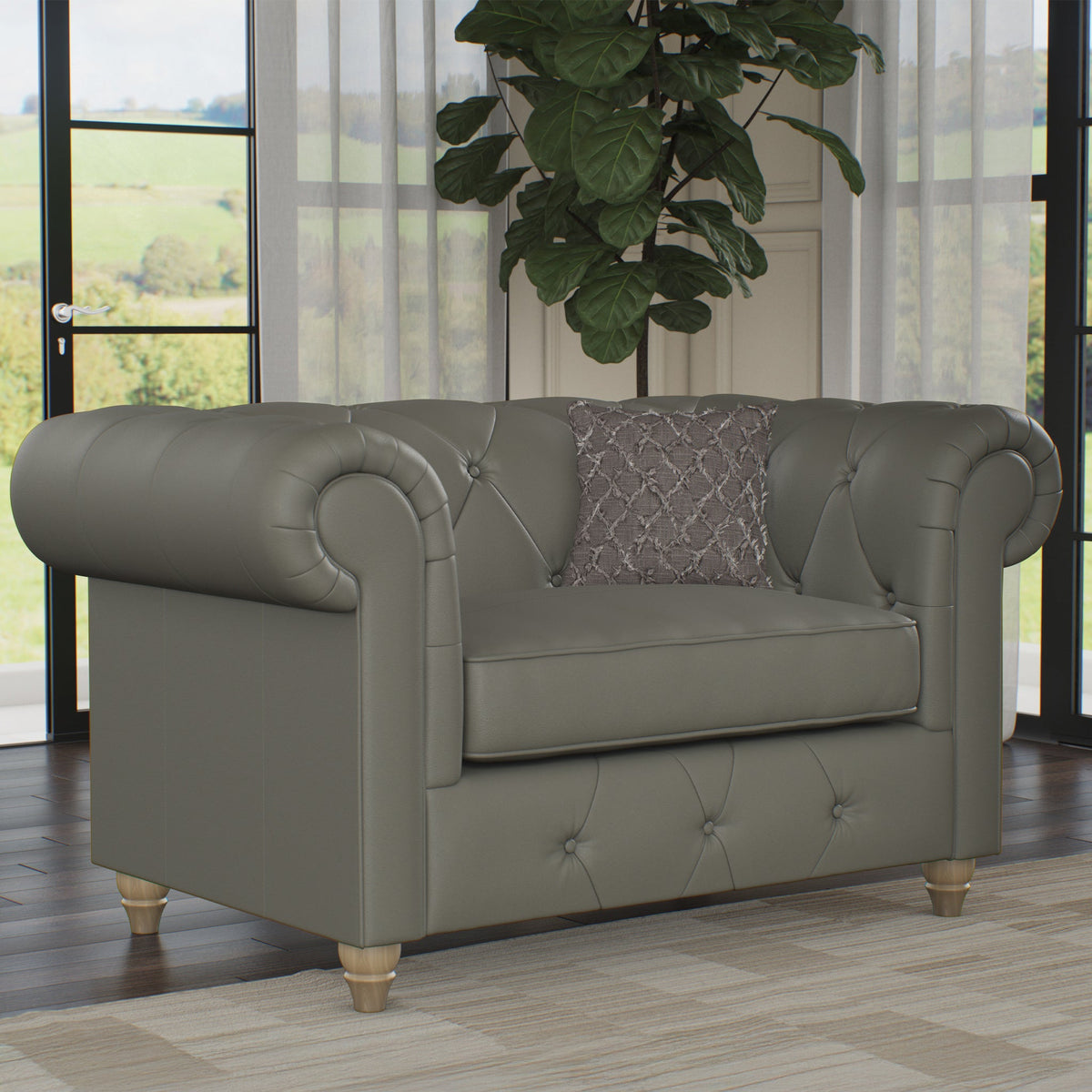 Everett Leather Snuggler Chair