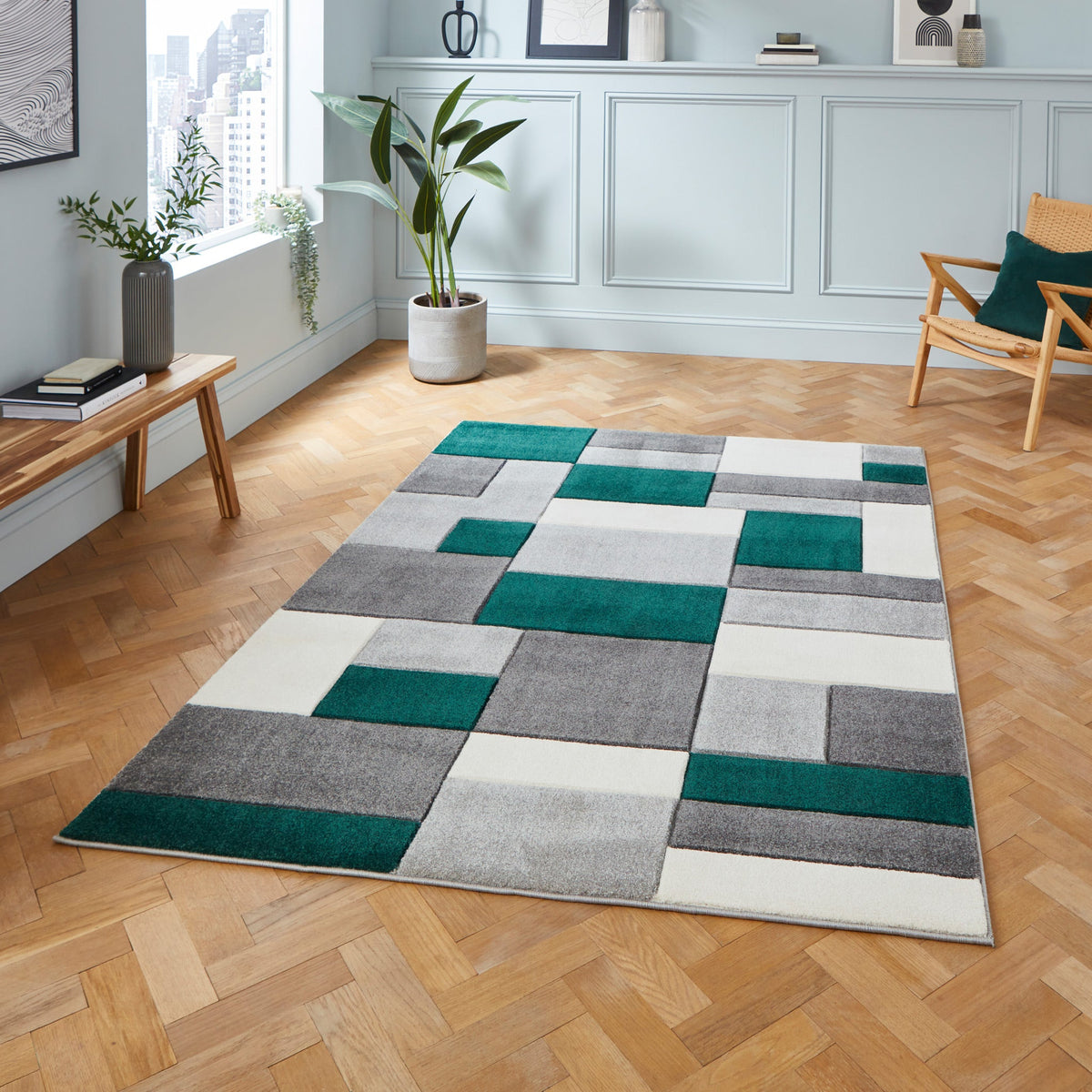 Regis Geometric Cube Rug