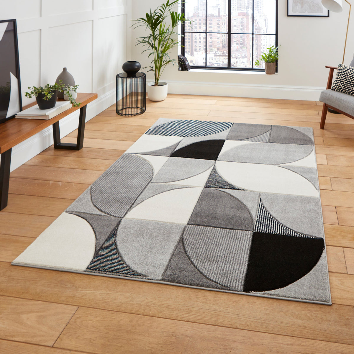 Regis Geometric Leaf Rug