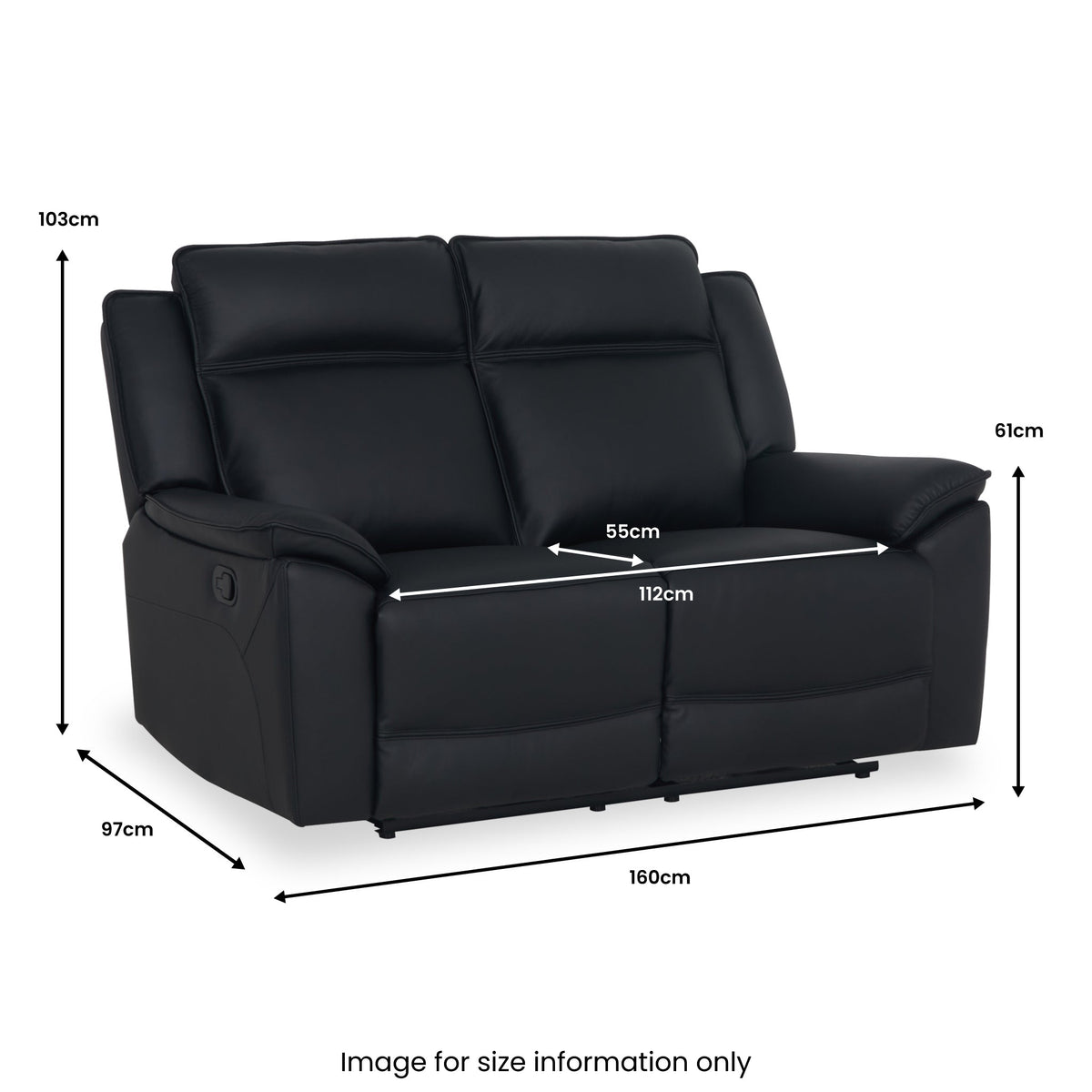 Alden Leather Recliner 2 Seater Sofa