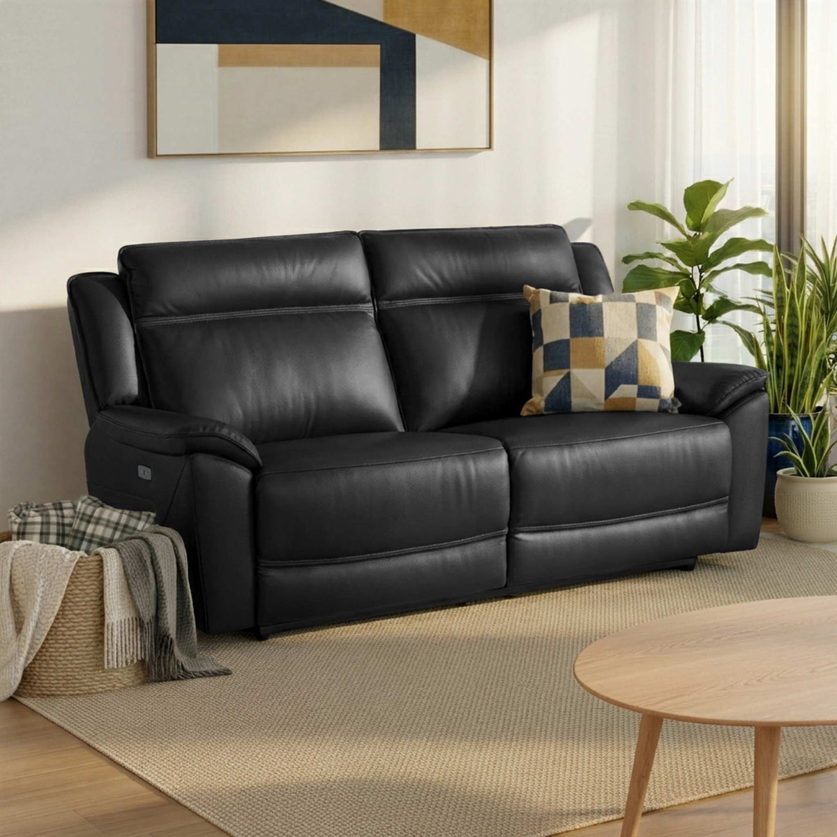 Alden Power Leather Recliner 3 Seater Sofa