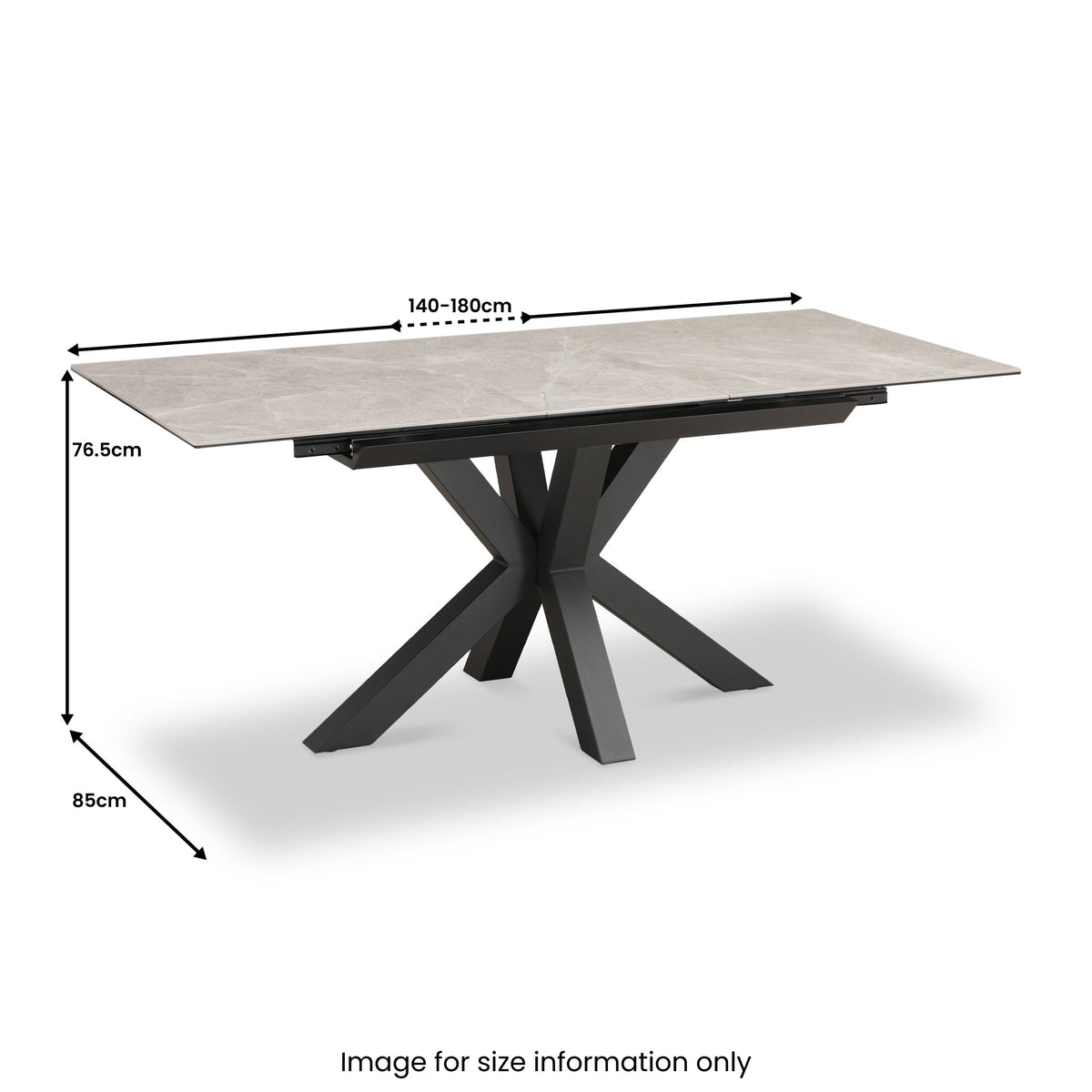 Palma Grey 140-180cm Extending Ceramic Dining Table