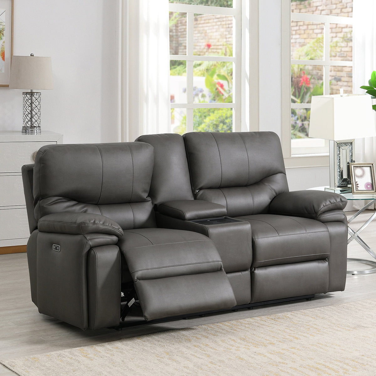 Cooper Tech Dual Power Recliner 2 Seater Sofa with Console