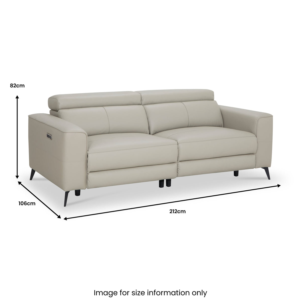Radford Leather Dual Power Recliner 3 Seater Sofa