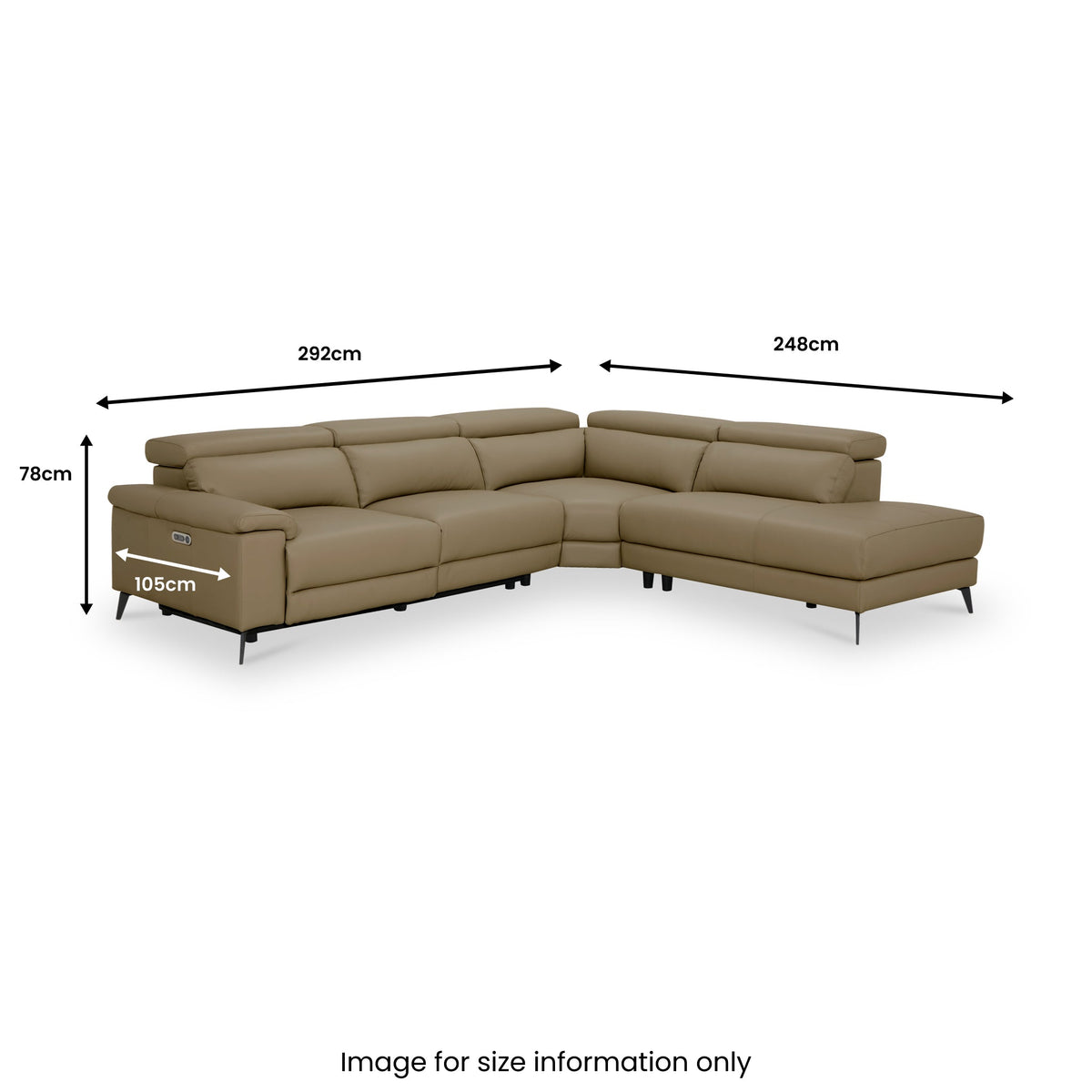 Radford Leather Power Reclining Corner Chaise Sofa