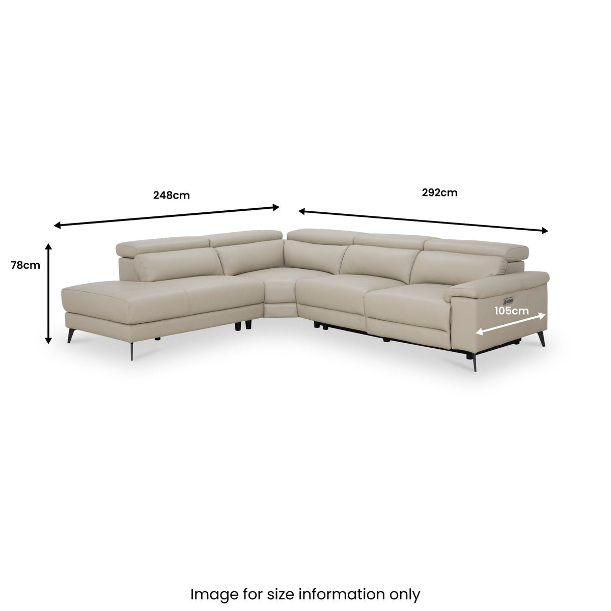 Radford Leather Power Reclining Corner Chaise Sofa