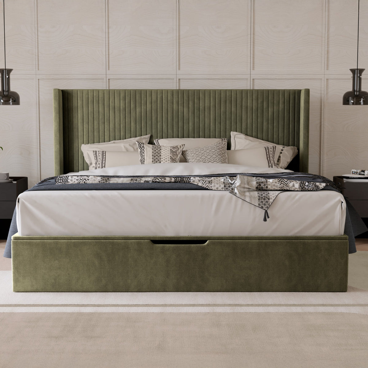 Princeton Slim Pleat Ottoman Bed Frame