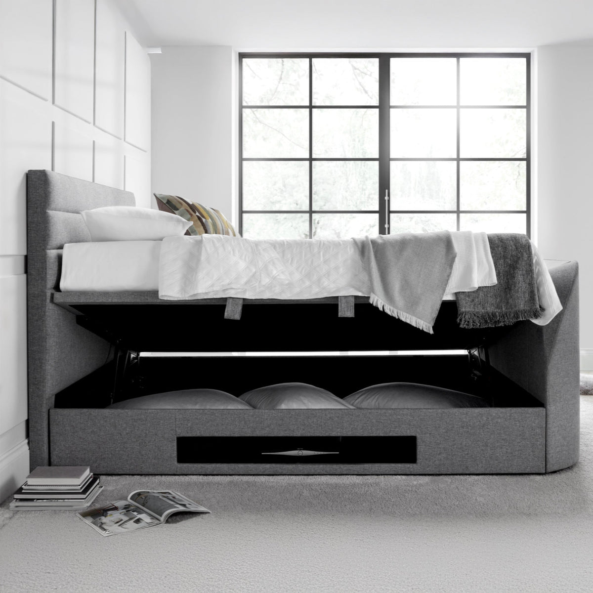 Henlie TV Ottoman Bed Frame