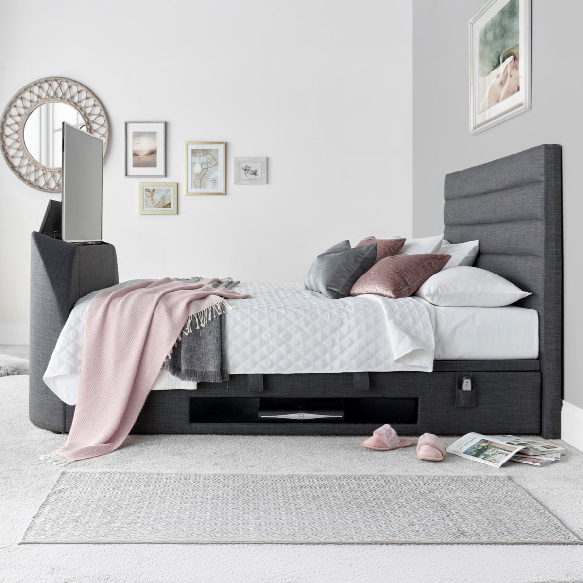 Henlie TV Ottoman Bed Frame