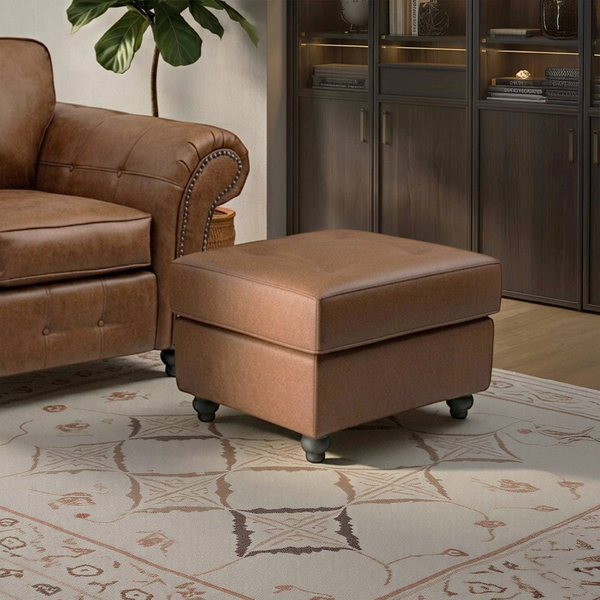 Edward Faux Leather Footstool