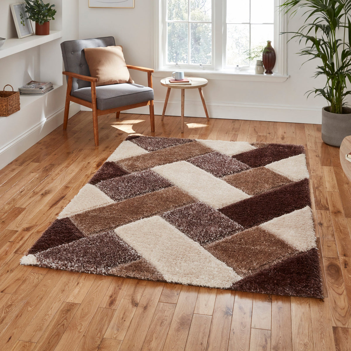 Lennox Geometric Shaggy Rug