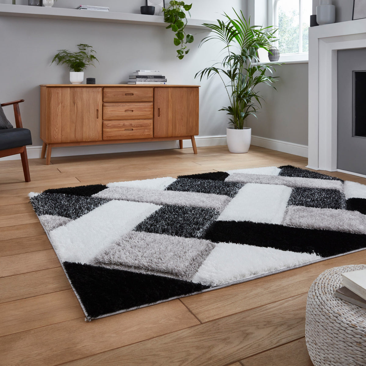 Lennox Geometric Shaggy Rug