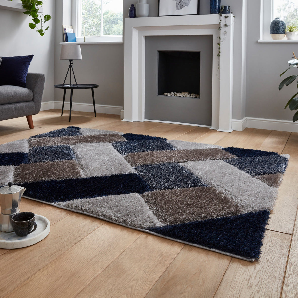 Lennox Geometric Shaggy Rug