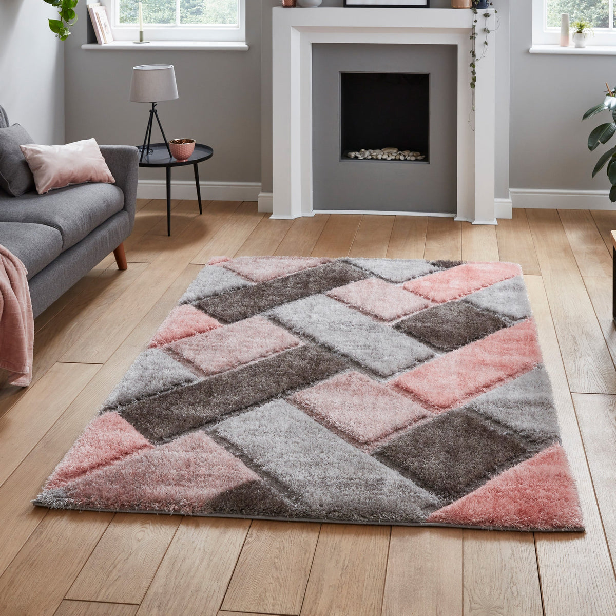 Lennox Geometric Shaggy Rug