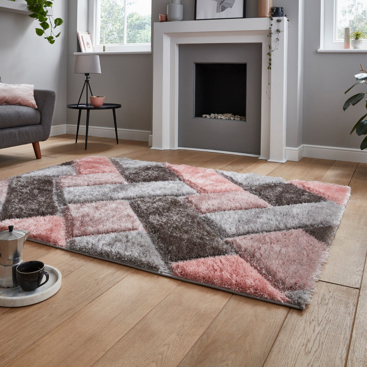 Lennox Geometric Shaggy Rug