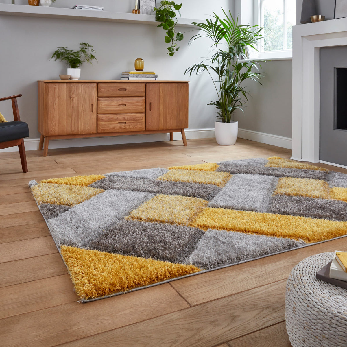 Lennox Geometric Shaggy Rug