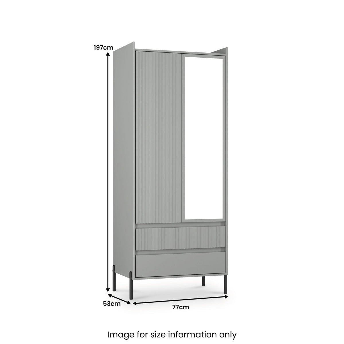 Kenton Double Mirrored Wardrobe With Drawers